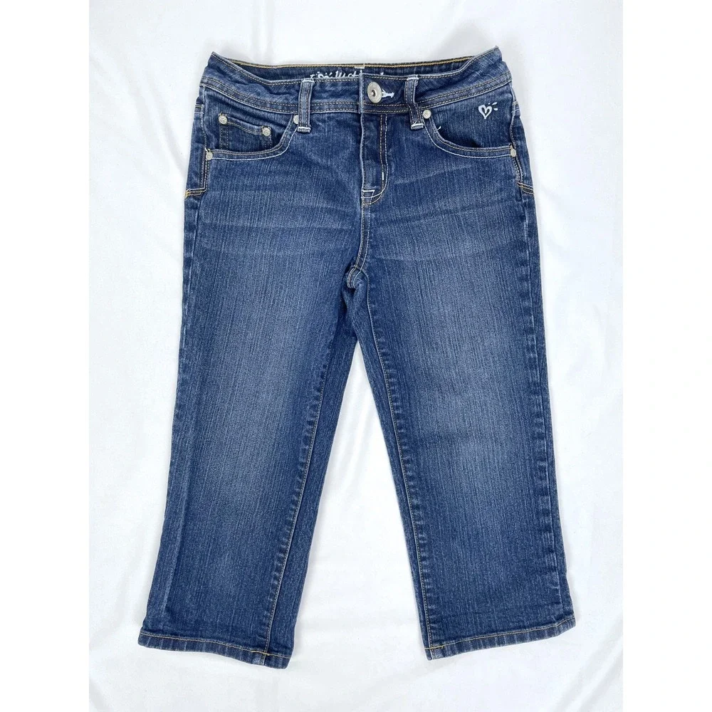 Justice Jeans Girls 14S Simply Low Blue Denim Capri Pants 18